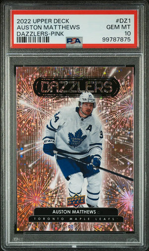 2022-23 Upper Deck Dazzlers Auston Matthews Dazzlers Pink PSA 10 