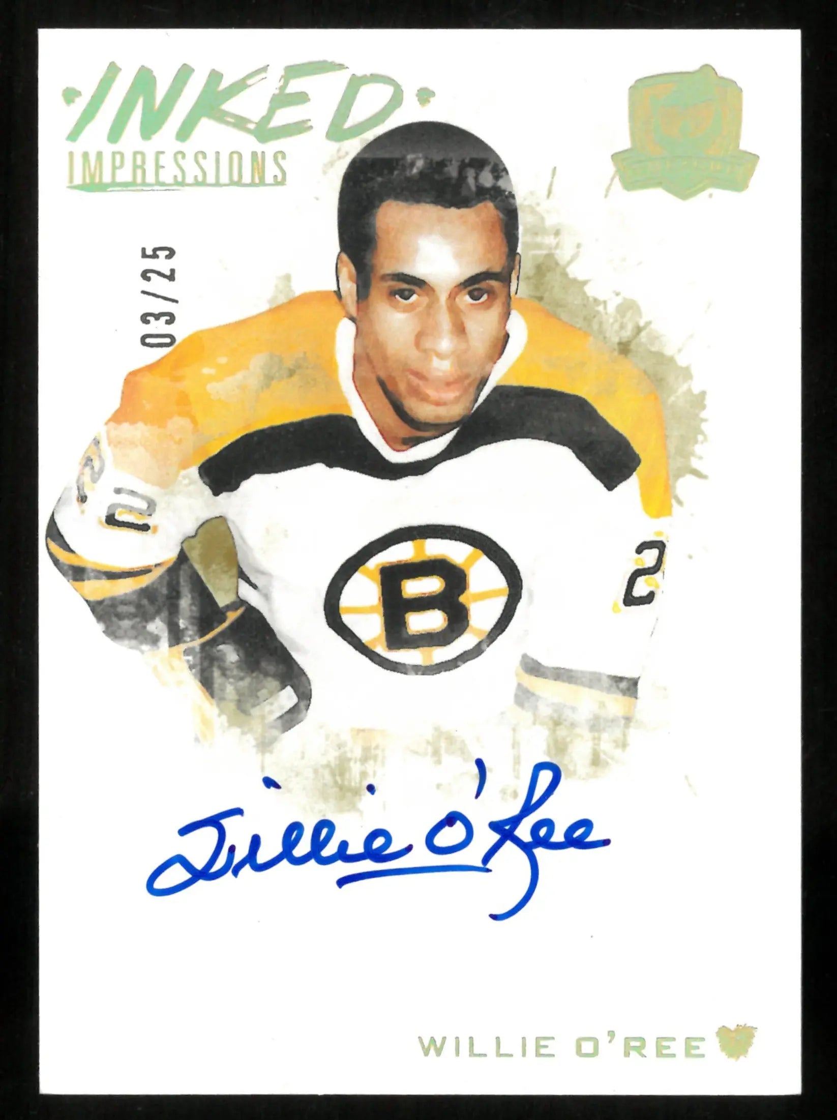 2022-23 Upper Deck The Cup Inked Impressions Auto Willie O'Ree /25 
