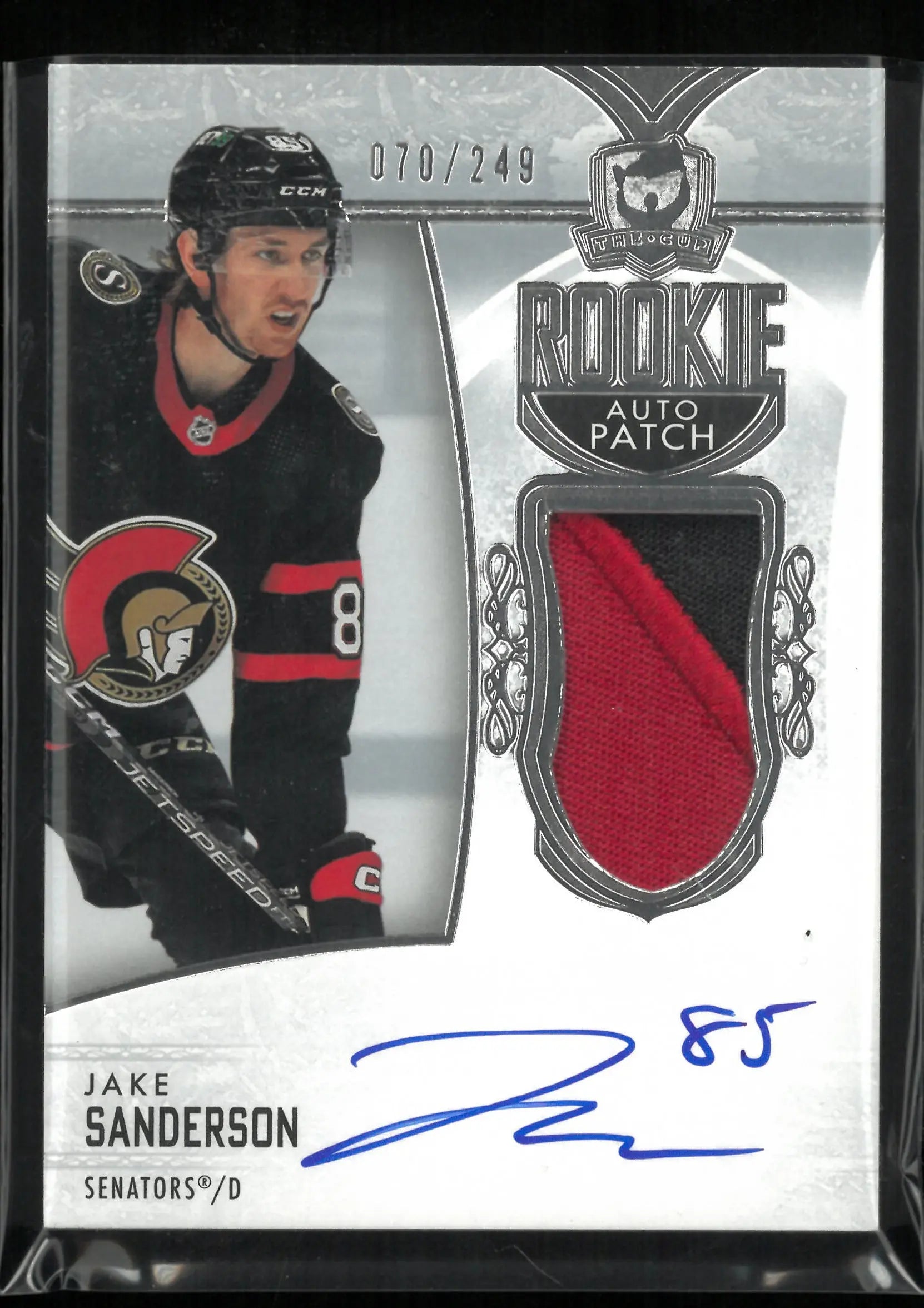 2022-23 Upper Deck The Cup Jake Sanderson Rookie Patch Auto /249 RC 