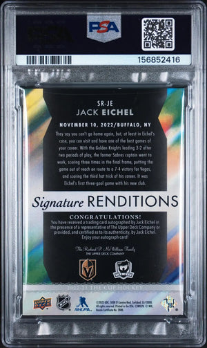 2022-23 Upper Deck The Cup Signature Renditions Autograph Jack Eichel PSA Auth 