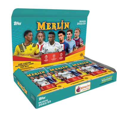 2022-23 Topps UEFA Club Competitions Merlin Chrome Soccer Hobby Box By The Pack