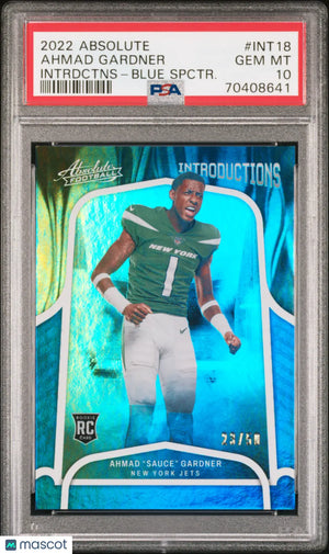 2022 Absolute Football Introductions Ahmad Gardner RC Blue Spector PSA 10 /50 