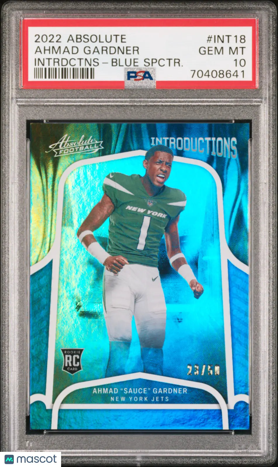 2022 Absolute Football Introductions Ahmad Gardner RC Blue Spector PSA 10 /50 