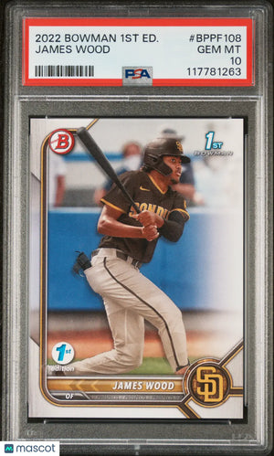 2022 Bowman 1st Edition James Wood #BPPF108 PSA 10 