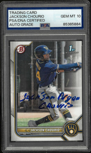 2022 Bowman Autograph Jackson Chourio Auto Grade 10 
