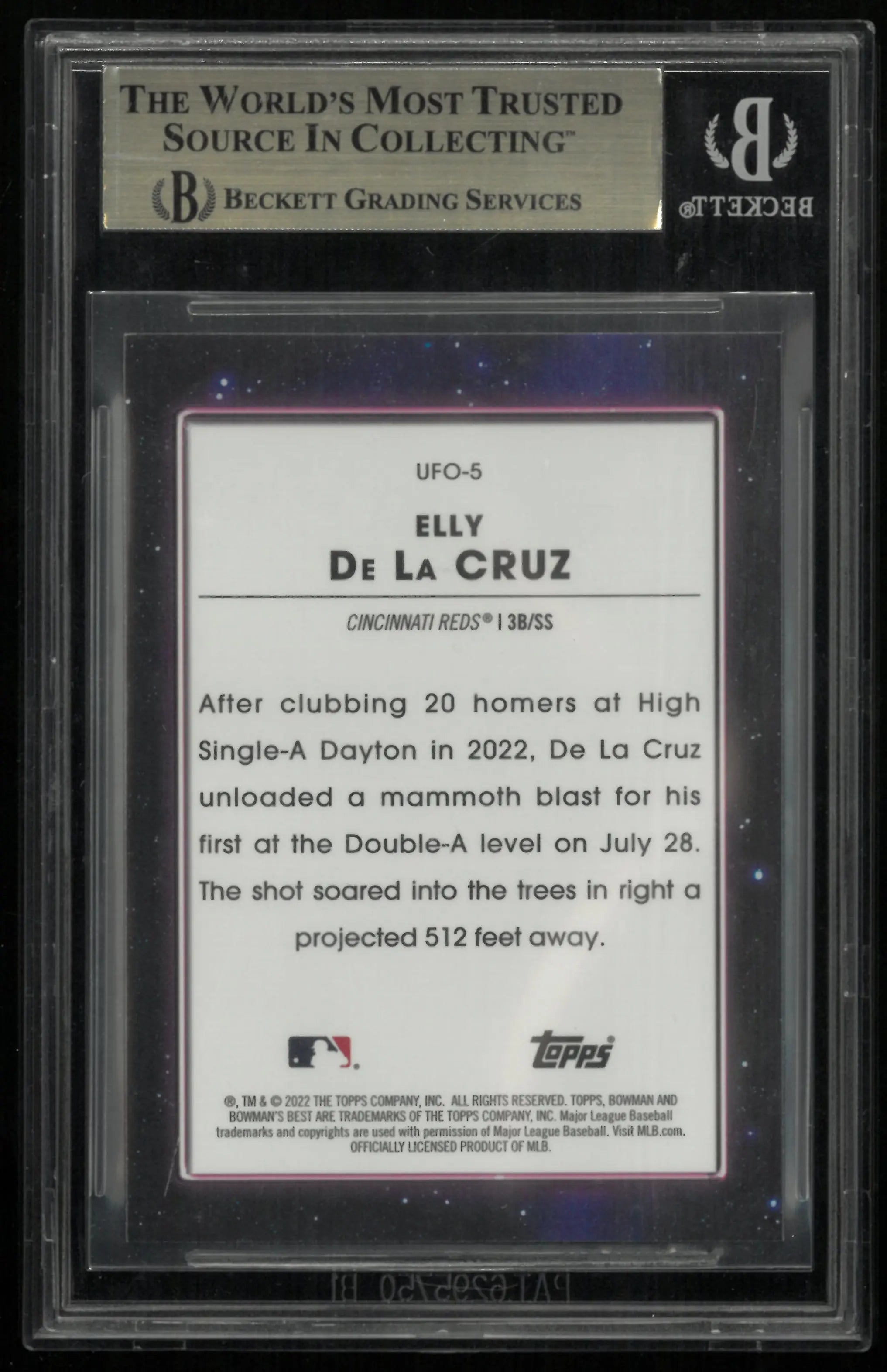 2022 Bowman's Best UFO Elly De La Cruz  BGS 9.5 