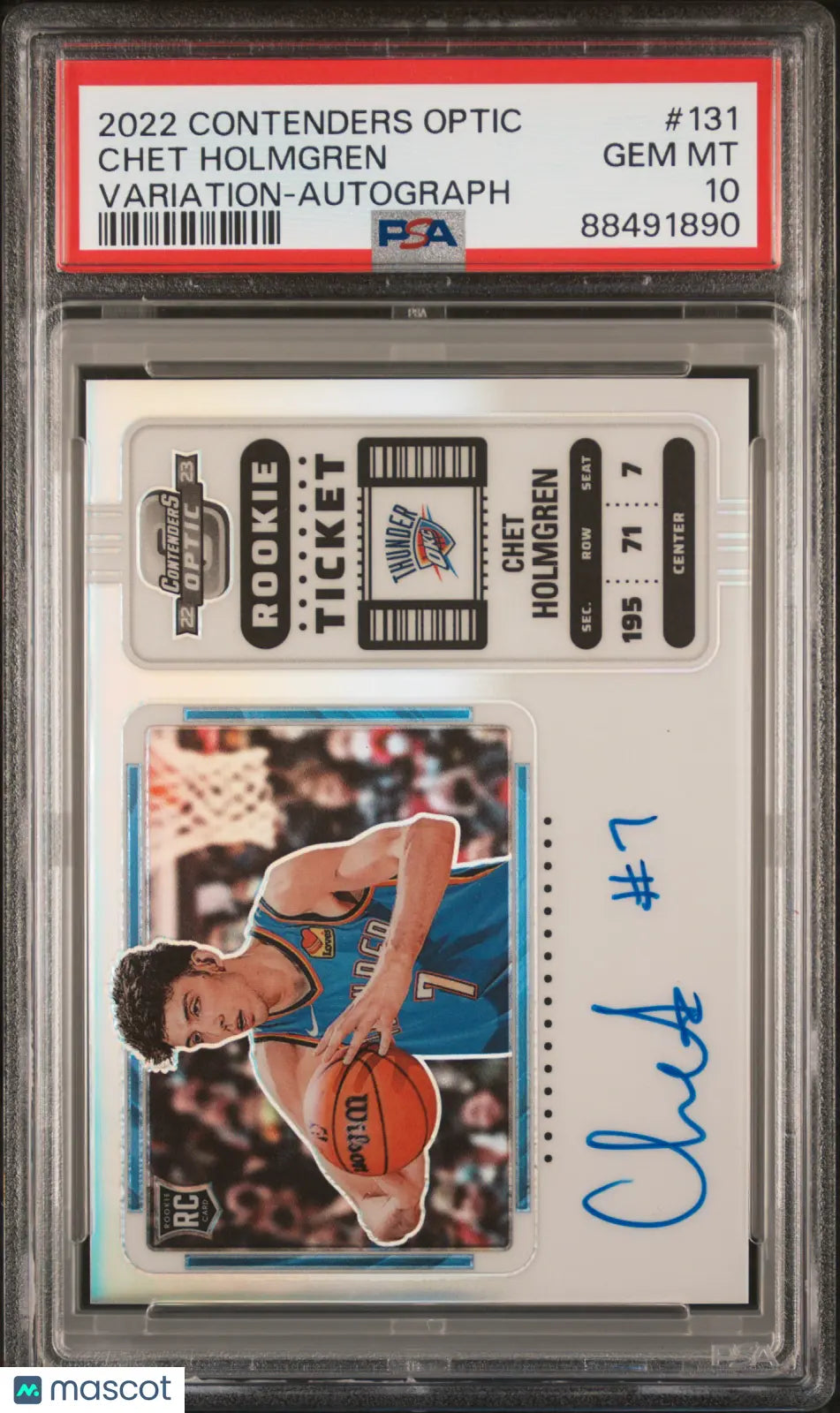 2022 Contenders Optic Basketball Chet Holmgren RC Variation Autograph PSA 10 