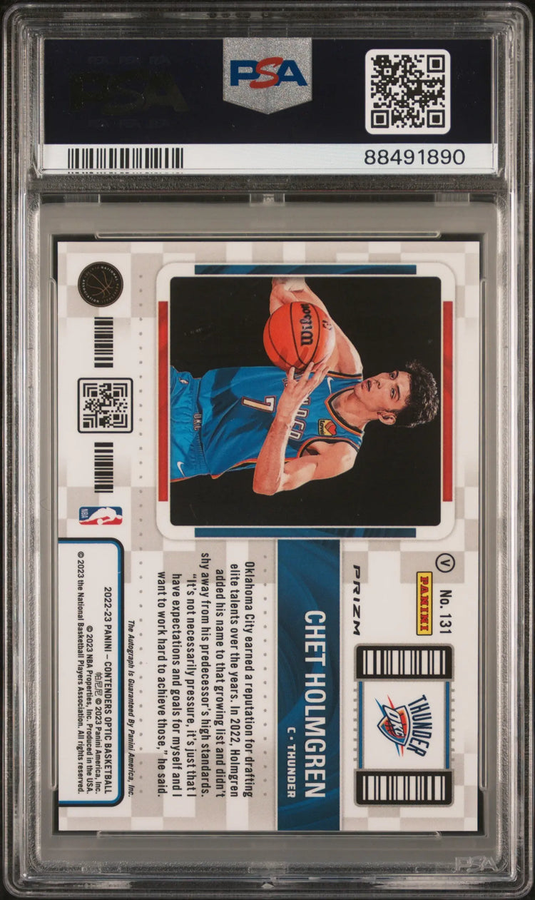 2022 Contenders Optic Basketball Chet Holmgren RC Variation Autograph PSA 10 