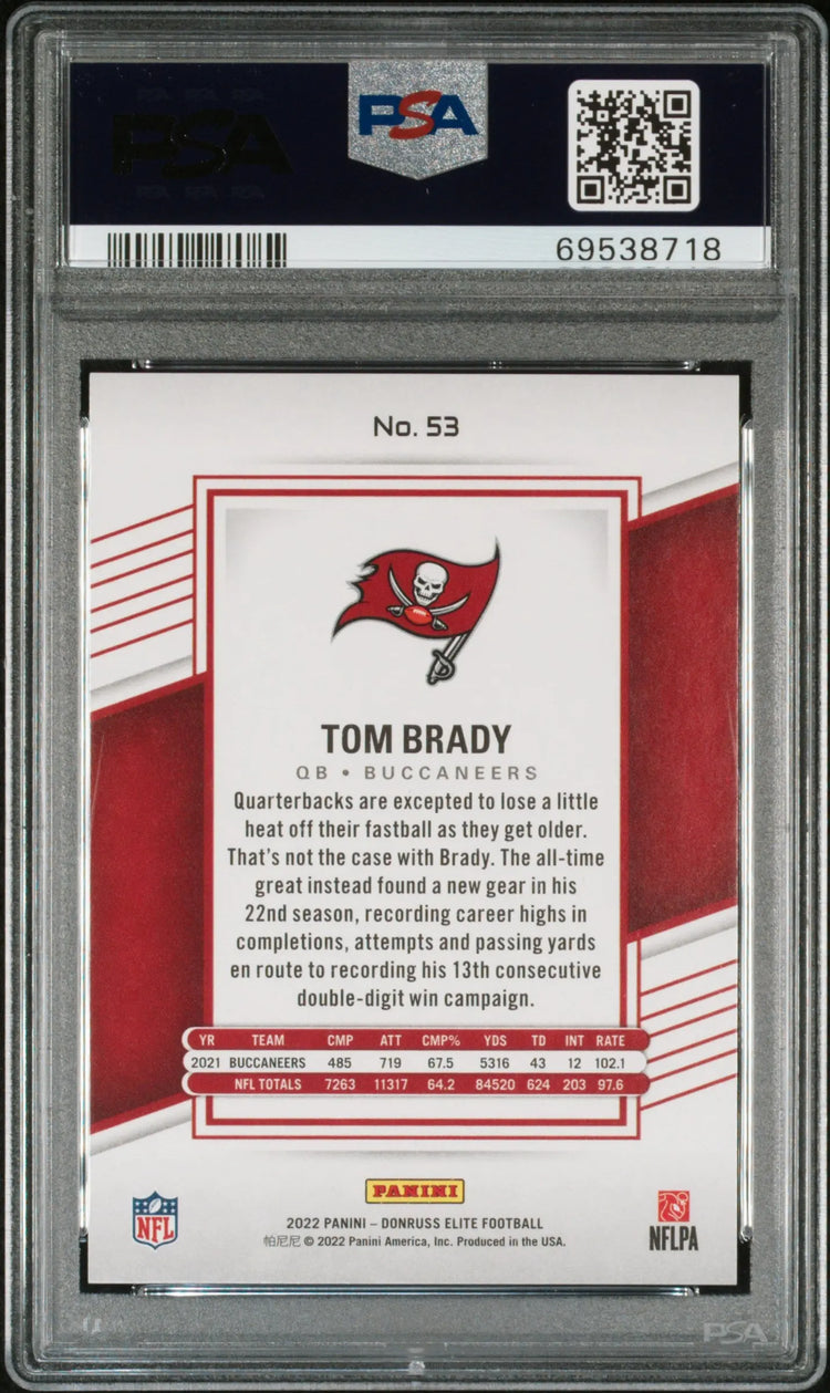 2022 Donruss Elite Football Tom Brady Aspirations Red /88 PSA 9 