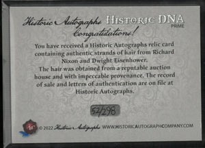 2022 Historic Autograph DNA Relic Hair Strand Richard Nixon/Dwight Eisenhower 52/298 