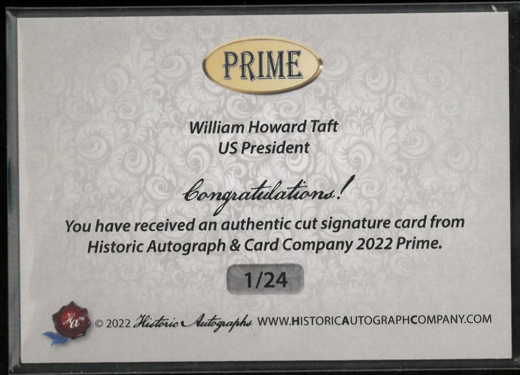 Buy 2022 William Howard Taft Autograph - Historic Collectible