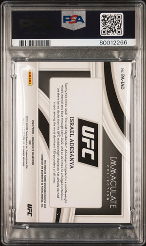 2022 Immaculate UFC Premium Memorabilia Autographs Israel Adesanya /49 PSA 9 