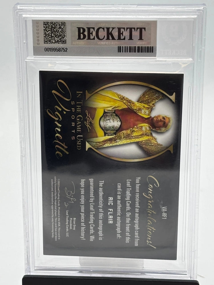 2022 Leaf In The Game Used Vignette Autographs Ric Flair Red /35 BGS 7 Auto 10 