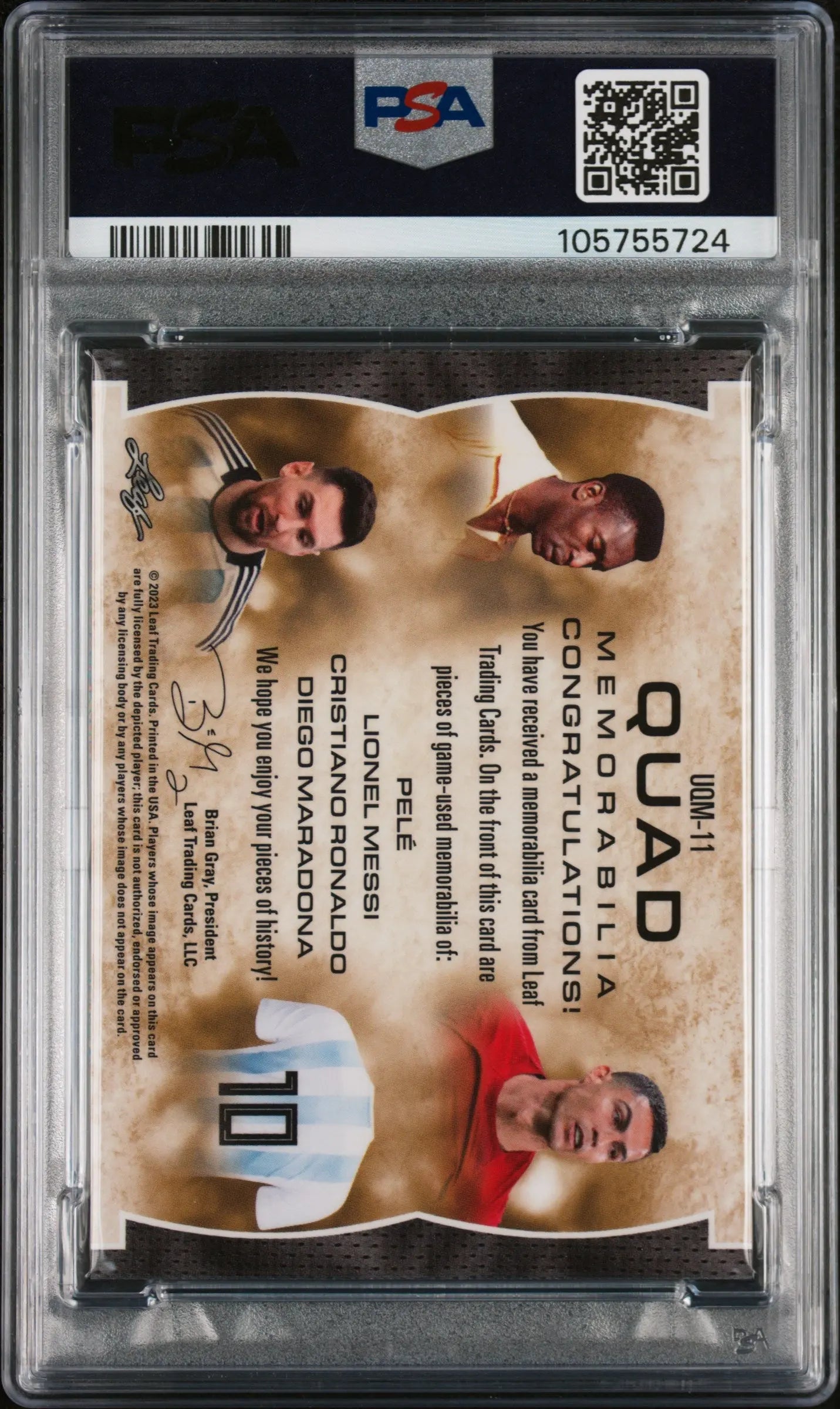 2022 Leaf Ultimate Ultimate Quad Memorabilia Patch Multiplayer Navy /20 PSA 8 