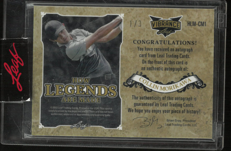 2022 Leaf Vibrance How Legends are Made Autograph Collin Morikawa Auto 