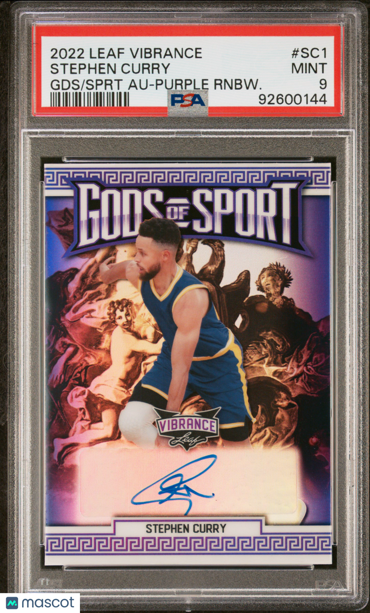 2022 Leaf Vibrance PSA 9 Steph Curry Autograph Purple Rainbow 5 5