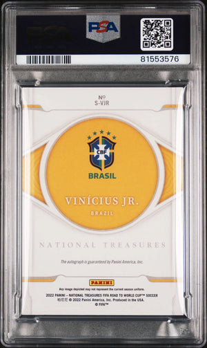 2022 National Treasures FIFA RD World Cup Vinicius JR. Sapphire Auto PSA 8 1/15 