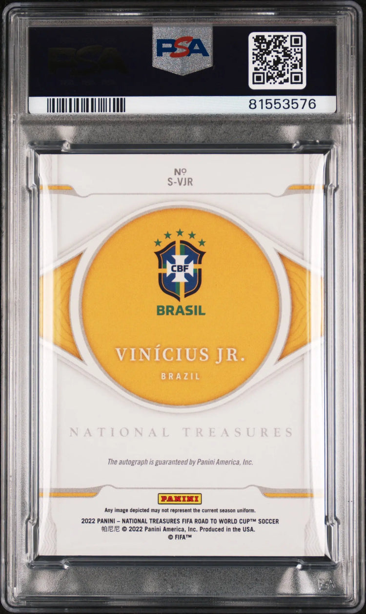 2022 National Treasures FIFA RD World Cup Vinicius JR. Sapphire Auto PSA 8 1/15 