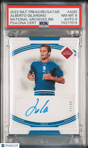 2022 National Treasures FIFA Road To World Cup Auto Alberto Gilardino /99 PSA 8 