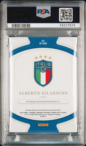 2022 National Treasures FIFA Road To World Cup Auto Alberto Gilardino /99 PSA 8 