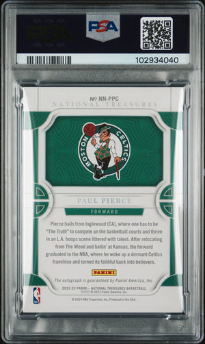 2022 National Treasures Notable Nicknames Auto Paul Pierce /25 PSA 10 The Truth 