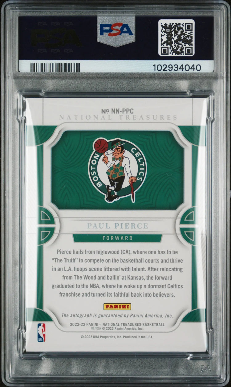 2022 National Treasures Notable Nicknames Auto Paul Pierce /25 PSA 10 The Truth 