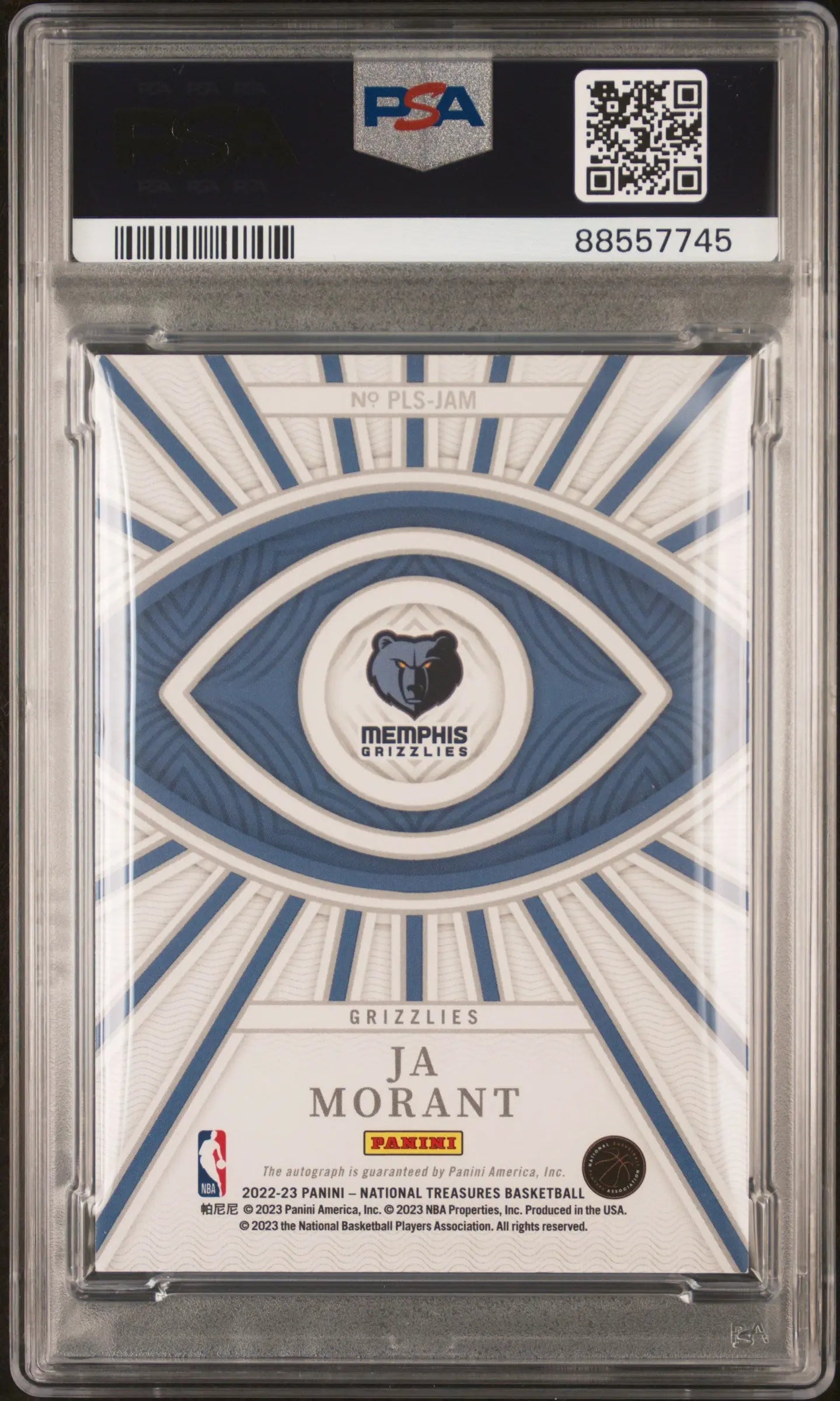 2022 National Treasures Peerless Signatures Auto Ja Morant /25 PSA Authentic 