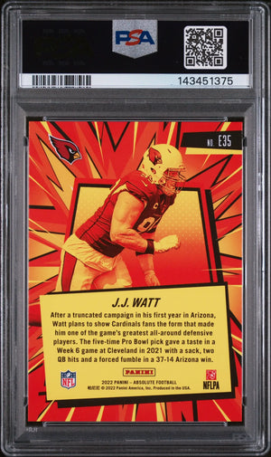 2022 Panini Absolute Explosive J. J. Watt PSA 9 