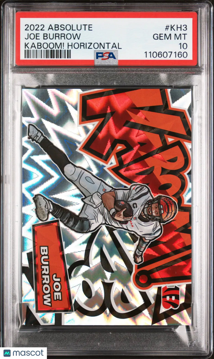 2022 Panini Absolute Football Kaboom! Horizontal Joe Burrow PSA 10 