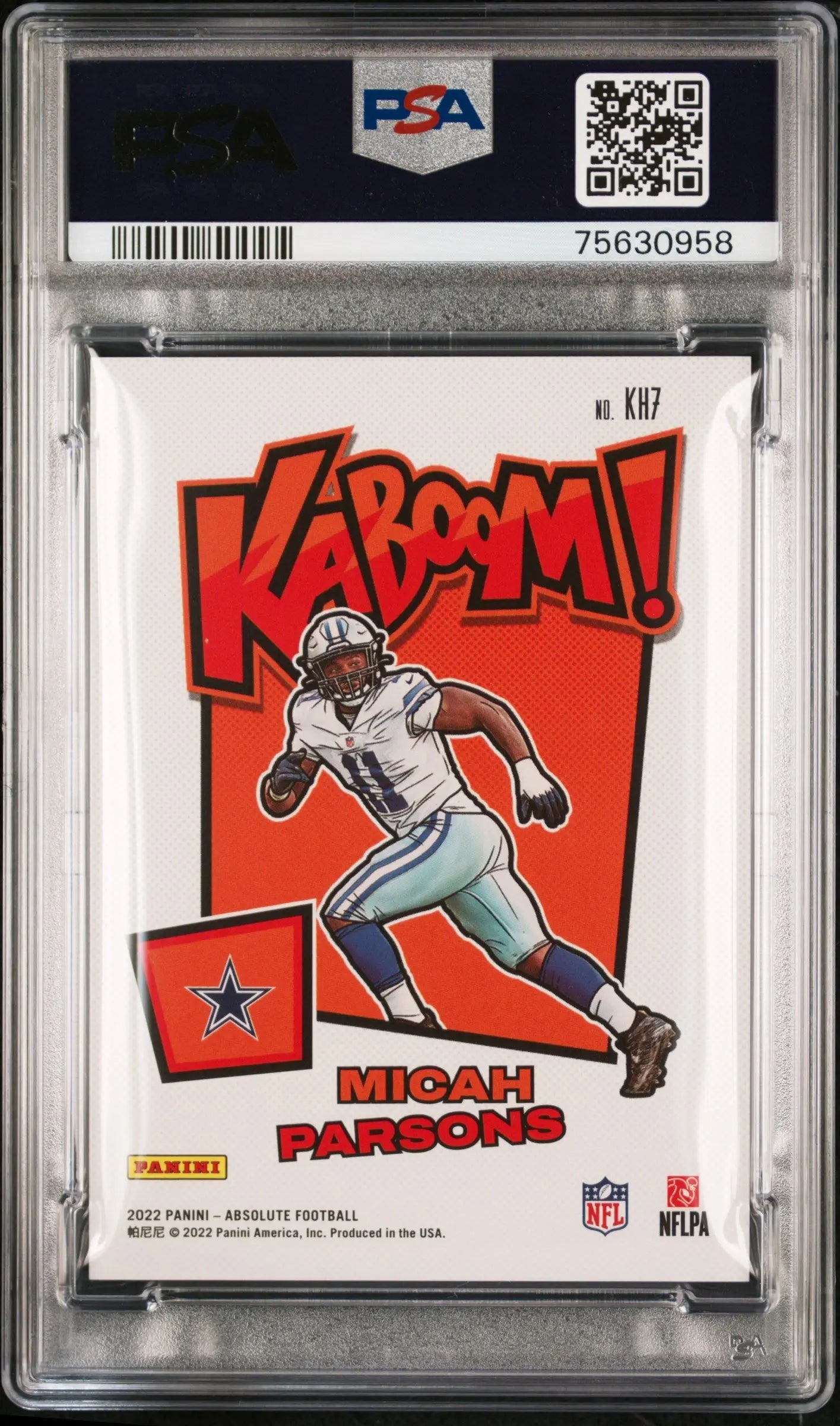 2022 Panini Absolute Kaboom! Horizontal Micah Parsons #KH7 PSA 9 