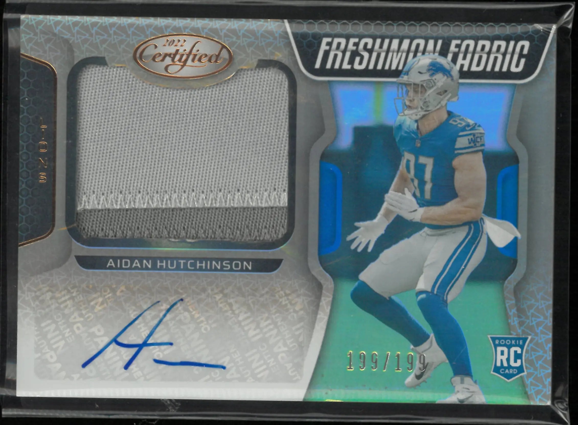 2022 Panini Certified Autograph Aidan Hutchinson Rookie Patch Auto /199 RC 