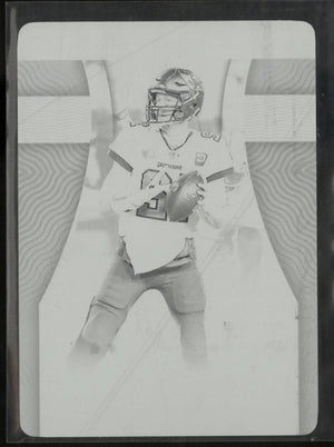 2022 Panini Chronicles National Treasure Tom Brady Treasure Moments Black Plate 1/1 