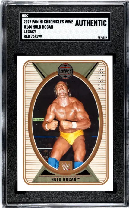 2022 Panini Chronicles WWE Hulk Hogan Legacy Red /199 SGC Authentic 