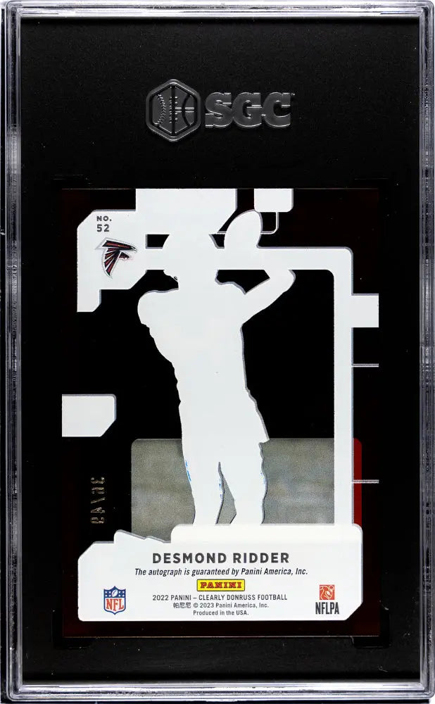 2022 Panini Clearly Donruss Desmond Ridder Rated Rookie Red Auto SGC 9 /49 