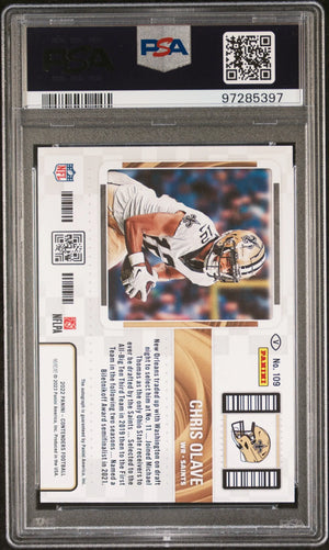 2022 Panini Contenders Chris Olave #109 Variation Auto Showcase PSA 9 