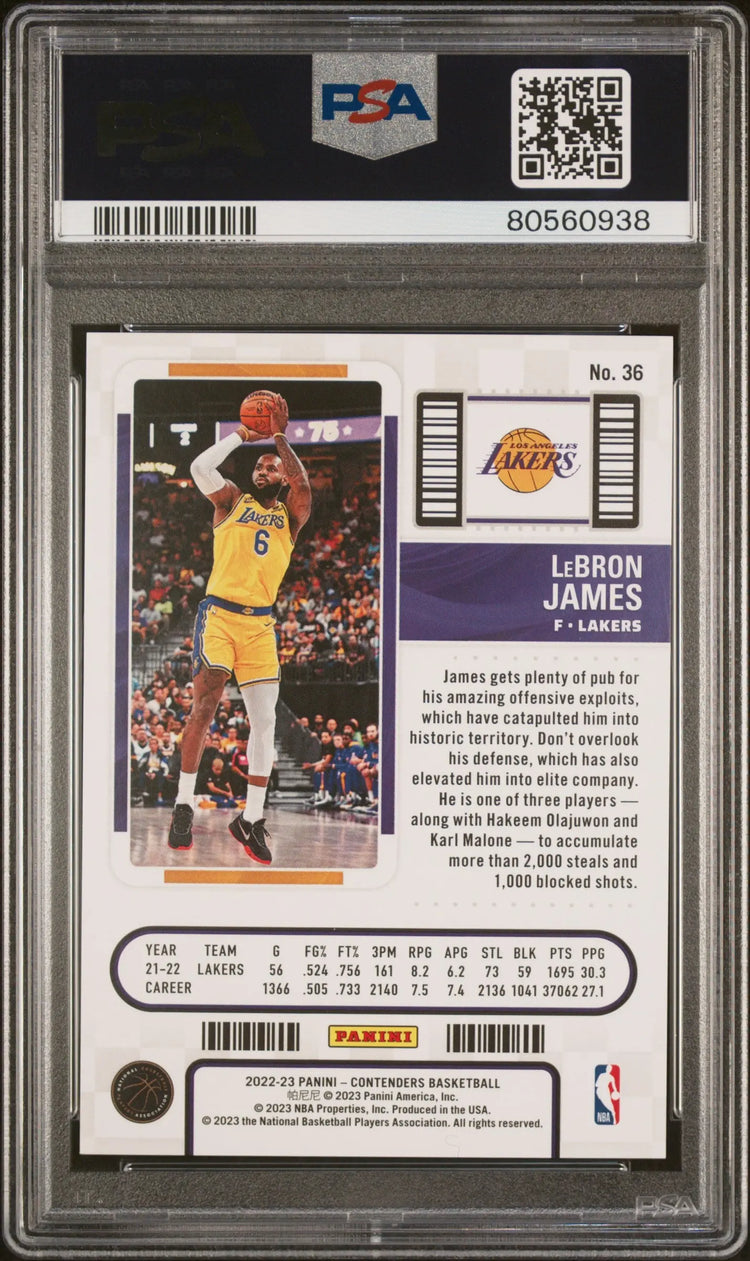 2022 Panini Contenders LeBron James 1st Round  /199 PSA 10 