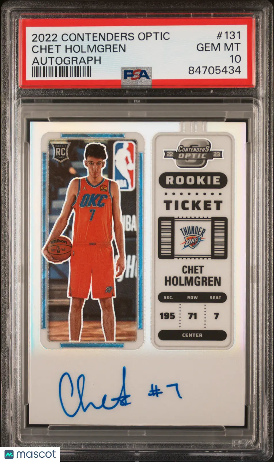 2022 Panini Contenders Optic Chet Holmgren #131 Autograph Auto PSA 10 