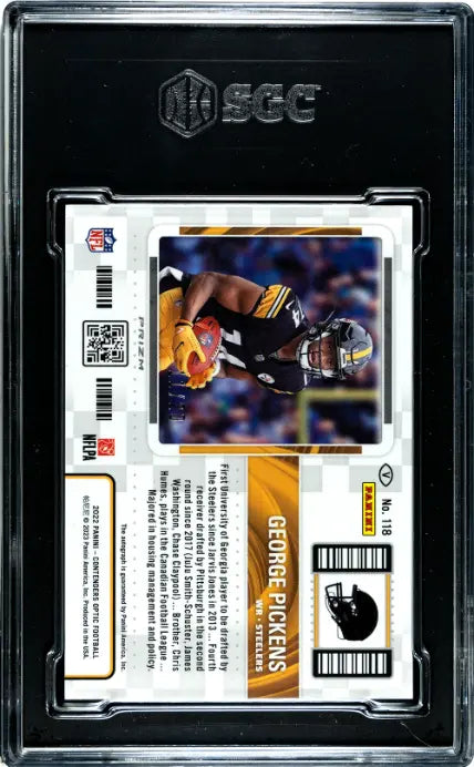 2022 Panini Contenders Optic Rookie Ticket Auto George Pickens Orange /20 SGC 9 