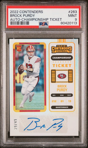 2022 Panini Contenders Rookie Autograph Ticket Brock Purdy Auto /49 PSA 9 