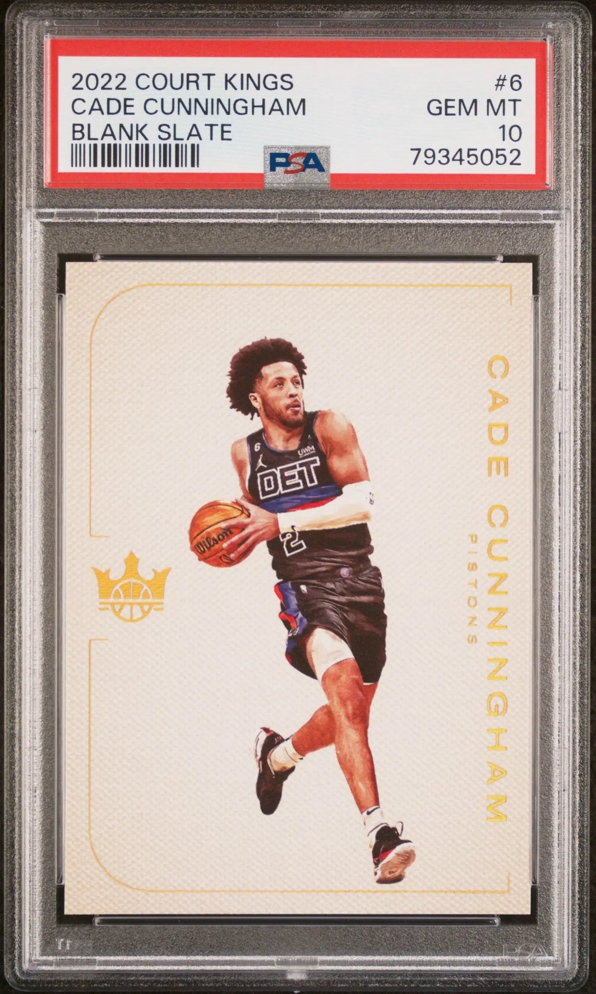 2022 Panini Court Kings Blank Slate Cade Cunningham PSA 10 