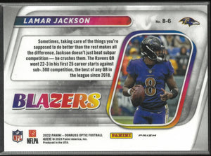2022 Panini Donruss Optic Blazers Lamar Jackson Lazers SP 