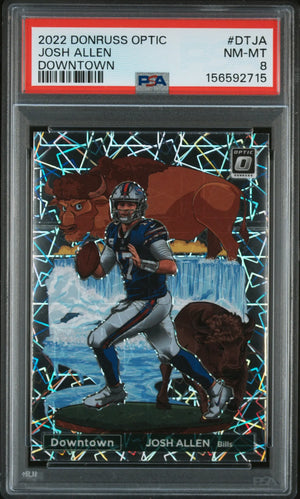 2022 Panini Donruss Optic Downtown Josh Allen PSA 8 