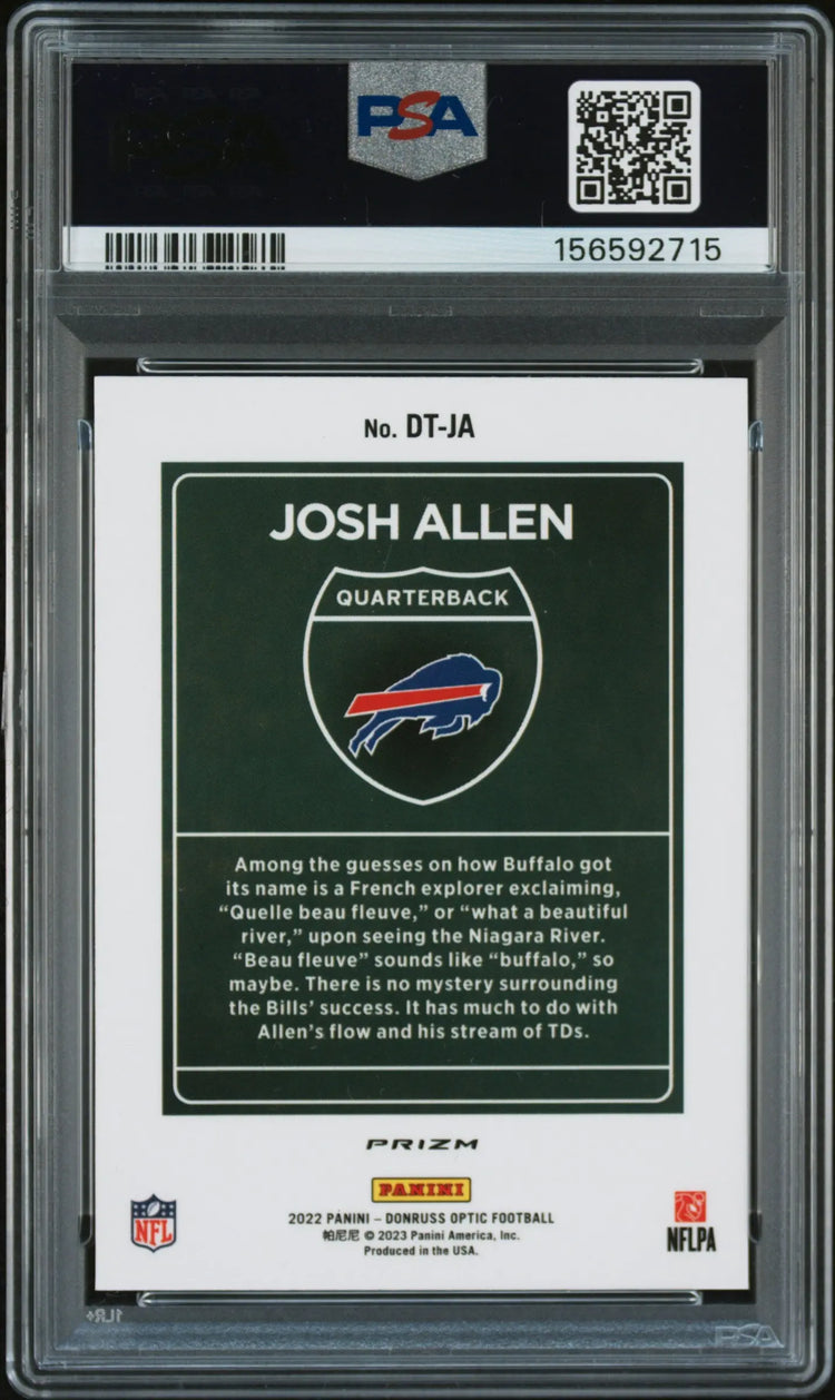 2022 Panini Donruss Optic Downtown Josh Allen PSA 8 
