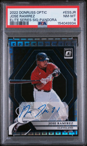 2022 Panini Donruss Optic Elite Autograph Jose Ramirez Auto Pandora /20 PSA 8 
