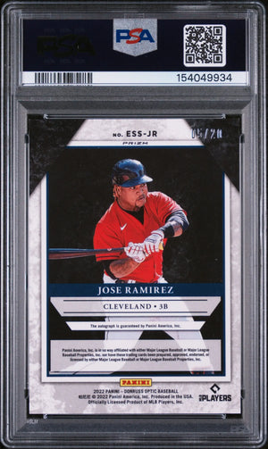 2022 Panini Donruss Optic Elite Autograph Jose Ramirez Auto Pandora /20 PSA 8 