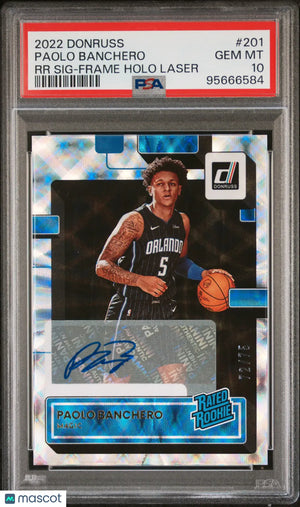 2022 Panini Donruss Paolo Banchero Rated Rookie Frame Holo Laser Auto /75 PSA 10 