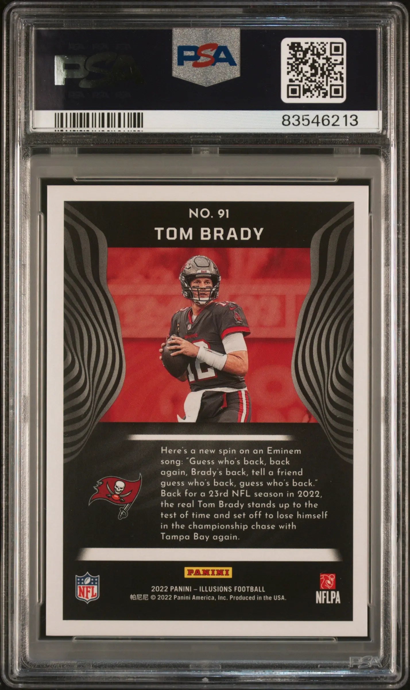 2022 Panini Illusions Football Tom Brady #91 T C Black Ice /50 PSA 9 