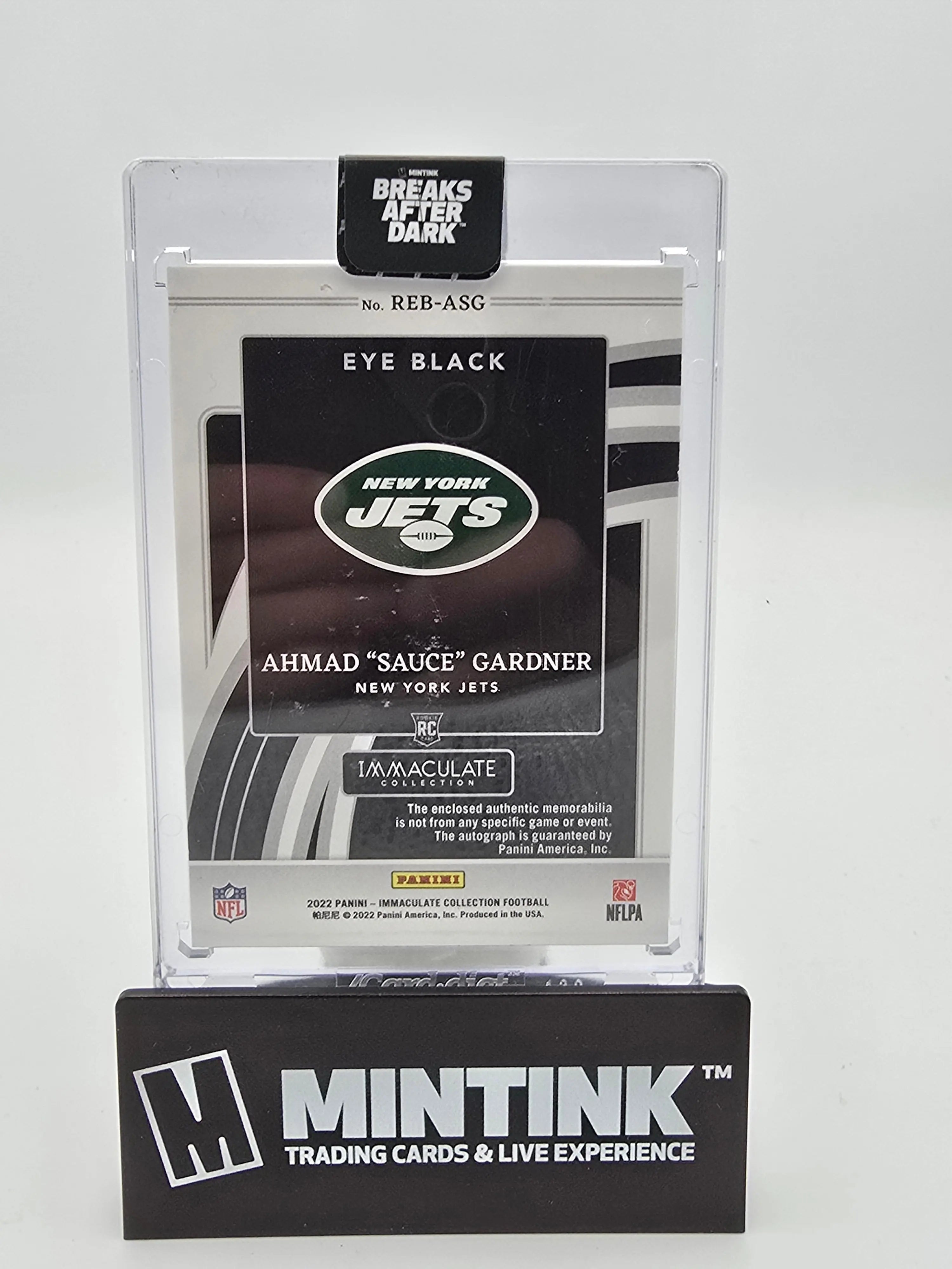 2022 Panini Immaculate Football Ahmad "Sauce" Gardner RC Eye Black Patch Auto /10 