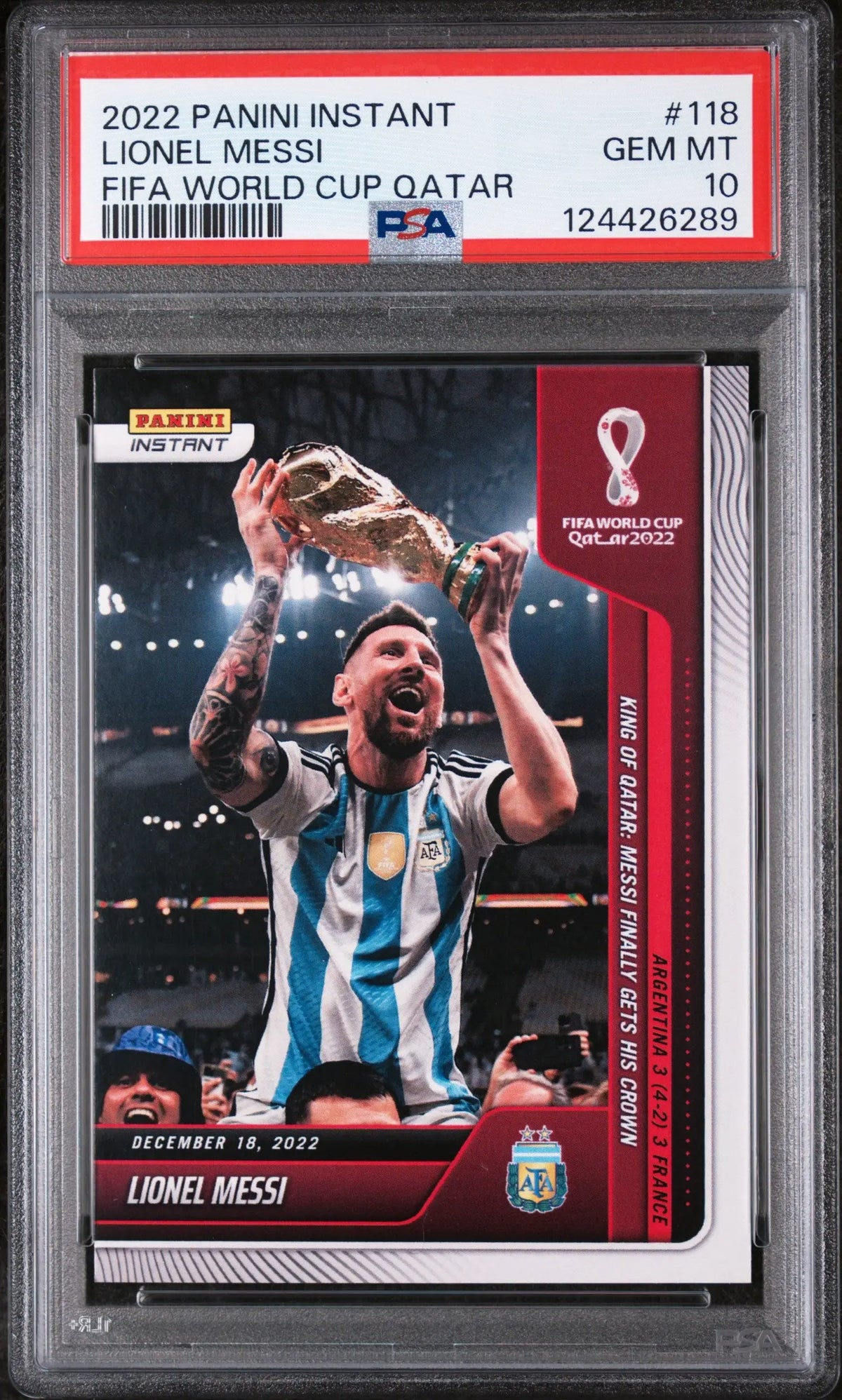2022 Panini Instant FIFA World Cup Qatar Lionel PSA 10 
