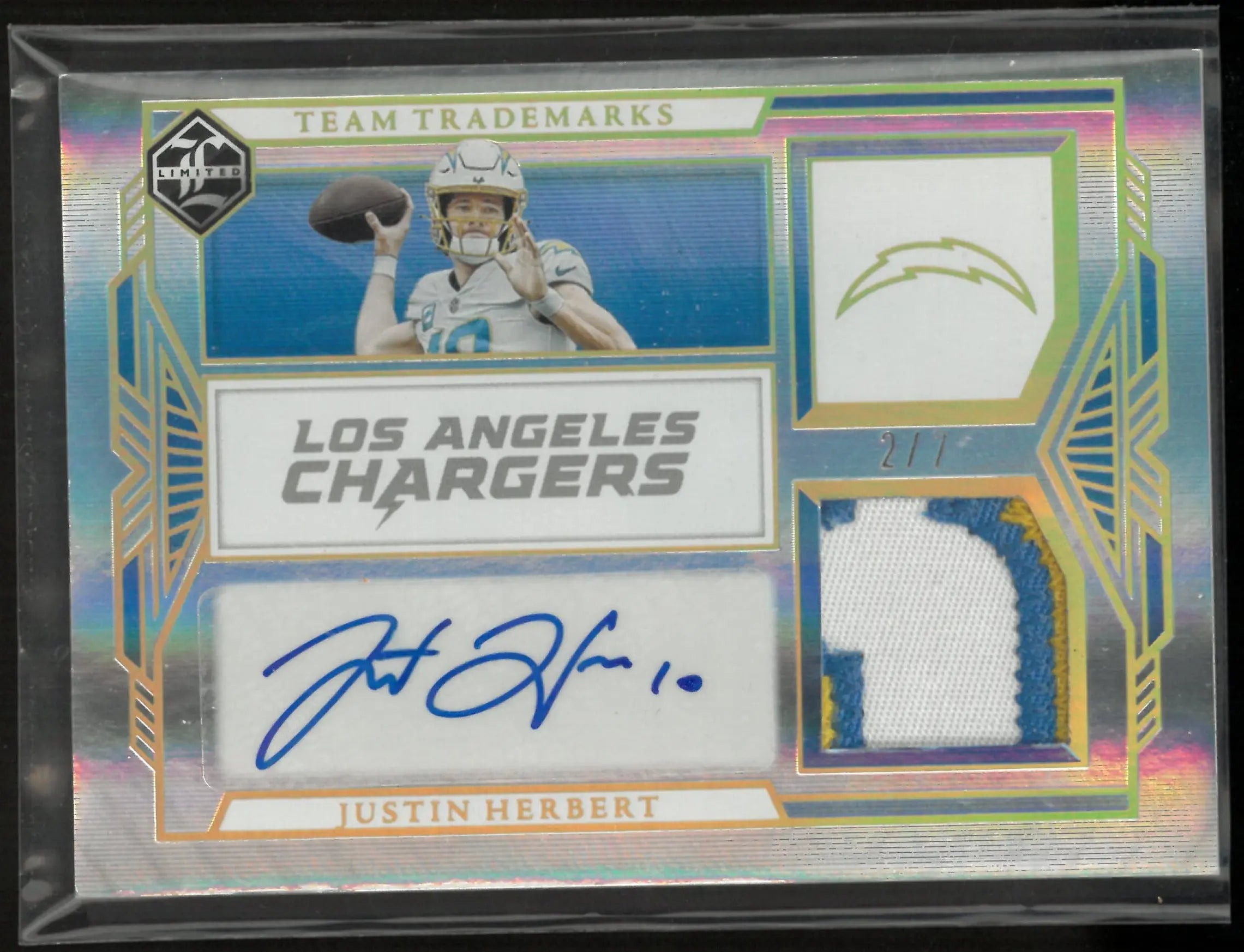 2022 Panini Limited Team Trademarks Justin Herbert Auto Patch /7 